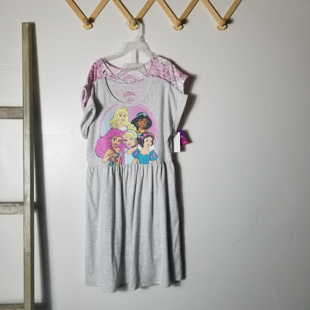 NWT TWO DISNEY GIRL'S PRINCESSES DRESSES SIZE 10/12 LARGE
